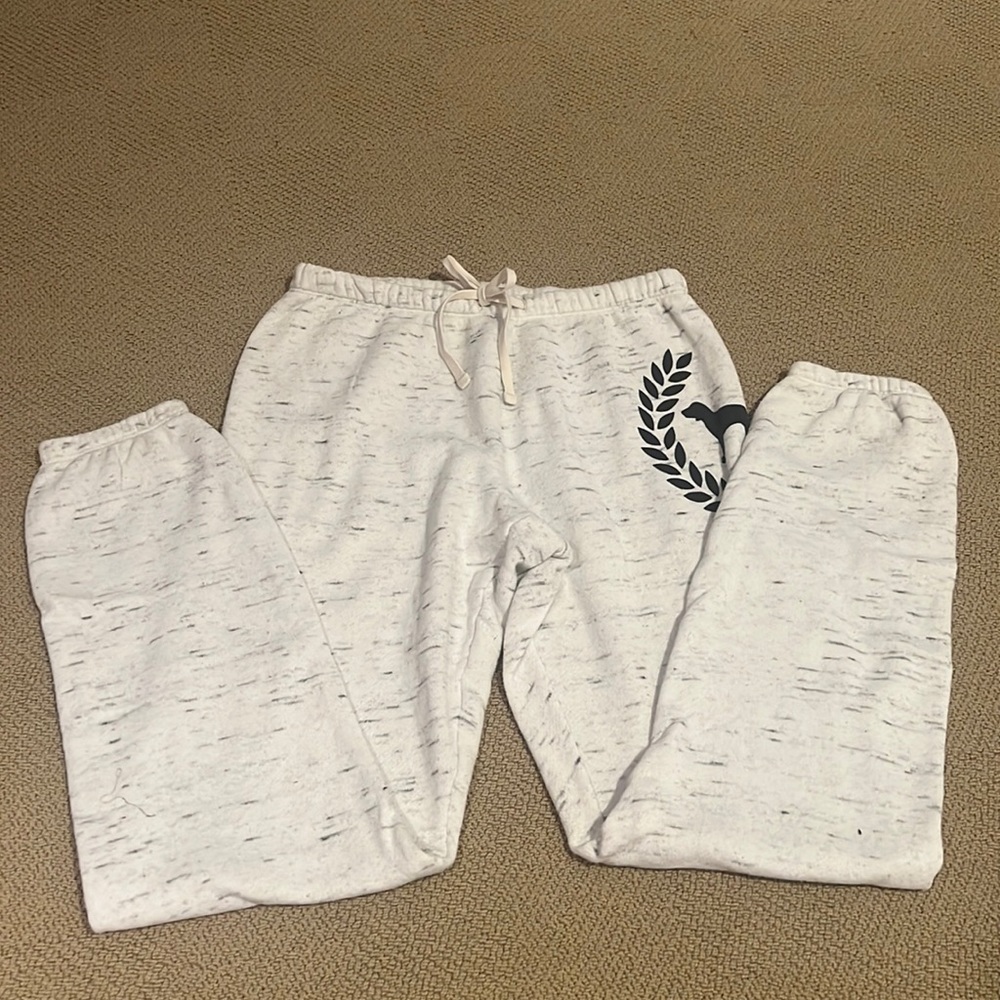 Pink/Victorias Secret white sweatpants